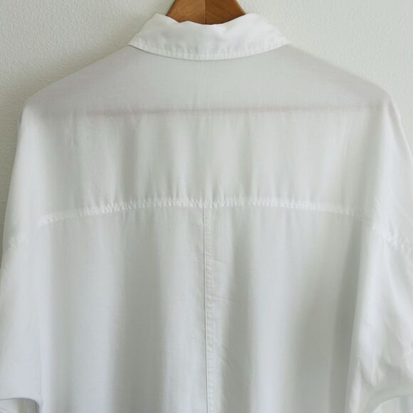 Madewell Relaxed Dolman Button-Up Shirt Size S White Sheer Coastal Prep Classic - Picture 9 of 16